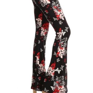 Bell Bottom Leggings Black Butter Flies